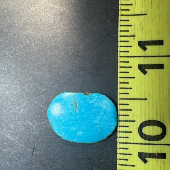 Natural Turquoise Slab w/ Host Rock Freeform Oval Loose Stone .75" x .50" - Picture 7 of 9